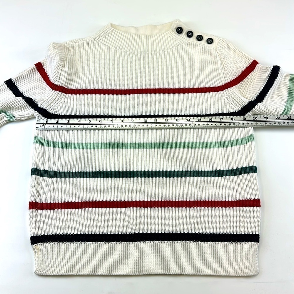 Barbour Shoreward Sweater striped cotton mock neck striped womens sweater Size 6 - Picture 3 of 10
